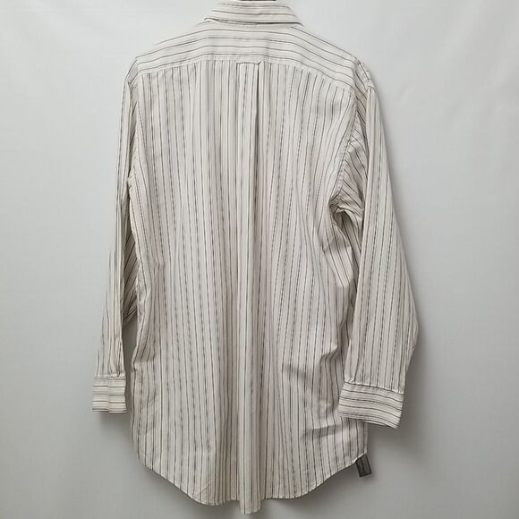 🎁5/$25 Stafford Shirt Men's 17 34 Pin Point Oxford Men's Long Sleeve Stripes - Picture 6 of 9